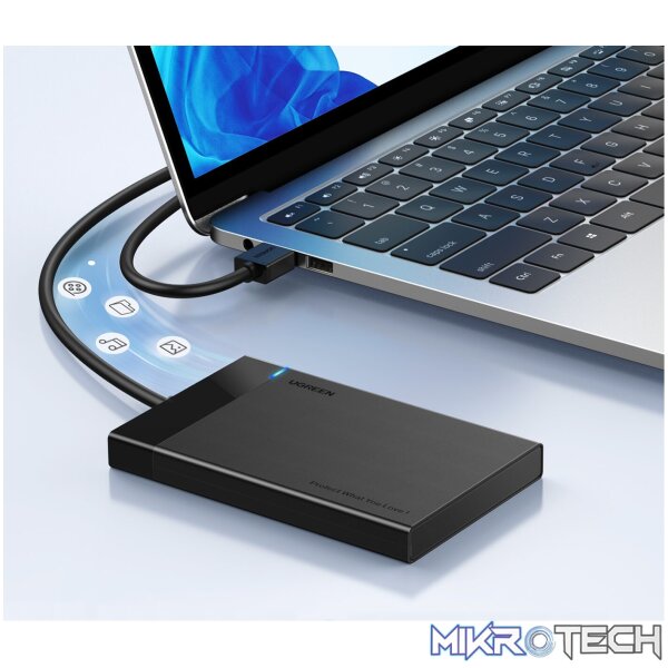 UGREEN USB 3.0 to 2.5” SATA Hard Drive Enclosure (Non-Detachable Cable) - Image 4