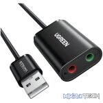 UGREEN USB to 3.5mm External Stereo Sound Adapter - Black - Image 2
