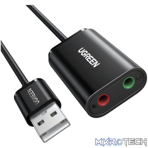 UGREEN USB to 3.5mm External Stereo Sound Adapter - Black - Image 2