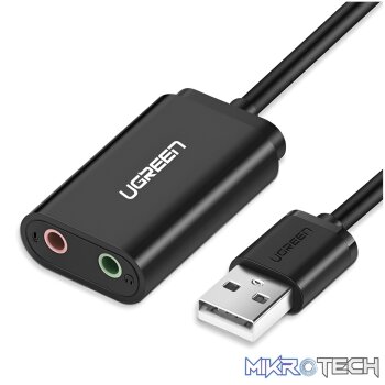 UGREEN USB to 3.5mm External Stereo Sound Adapter - Black