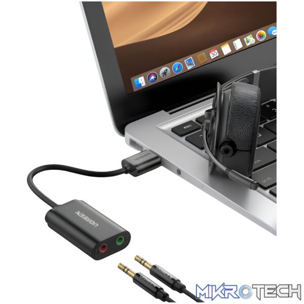 UGREEN USB to 3.5mm External Stereo Sound Adapter - Black - Image 5