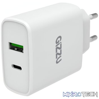 Gizzu Wall Charger 38W Type-C/QC 3 WH
