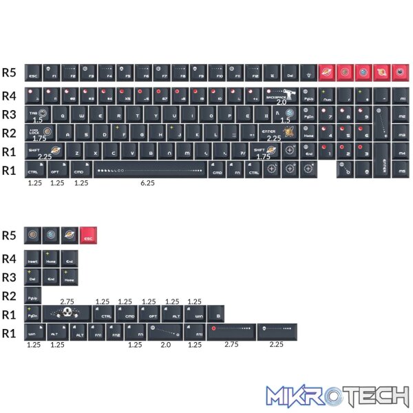 Keychron Cherry Profile Cosmic Galaxy Dye-Sub PBT Keycap Set - Image 3