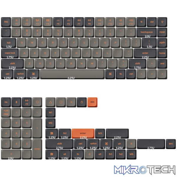 Keychron PBT LSA Carbon Keycap Set V2 - Low Profile - Image 3