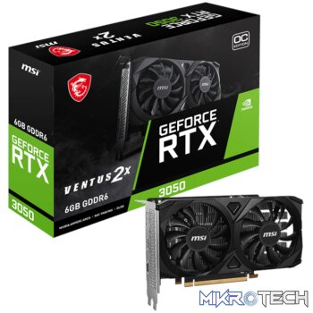 MSI GeForce RTX 3050 VENTUS 2X E 6GB OC Graphics Card