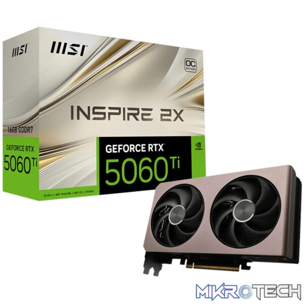 MSI GeForce RTX 5060 Ti 16GB INSPIRE 2X OC Graphics Card MSI GeForce RTX 5060 Ti 16GB INSPIRE 2X OC Graphics Card