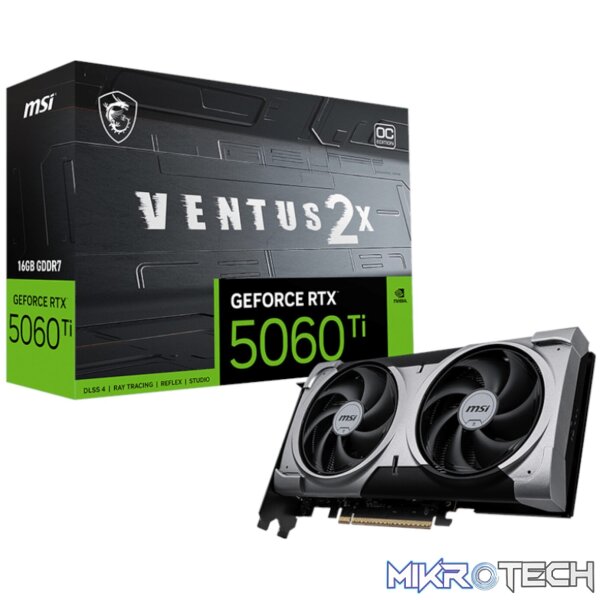 MSI GeForce RTX 5060 Ti VENTUS 2X OC PLUS 16GB GDDR7 Graphics Card MSI GeForce RTX 5060 Ti VENTUS 2X OC PLUS 16GB GDDR7 Graphics Card