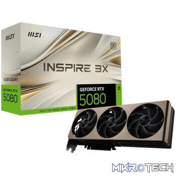 MSI GeForce RTX 5080 16GB INSPIRE 3X OC Graphics Card