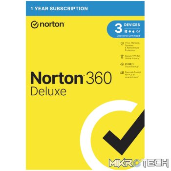 Norton 360 Deluxe 25GB - 3 Devices (Physical Package)