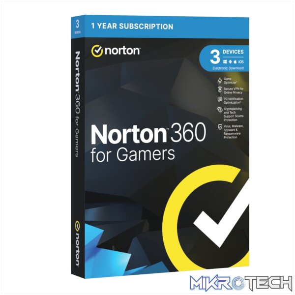 Norton 360 for Gamers 50GB - 3 Devices (Physical Package) Norton 360 for Gamers 50GB - 3 Devices (Physical Package)
