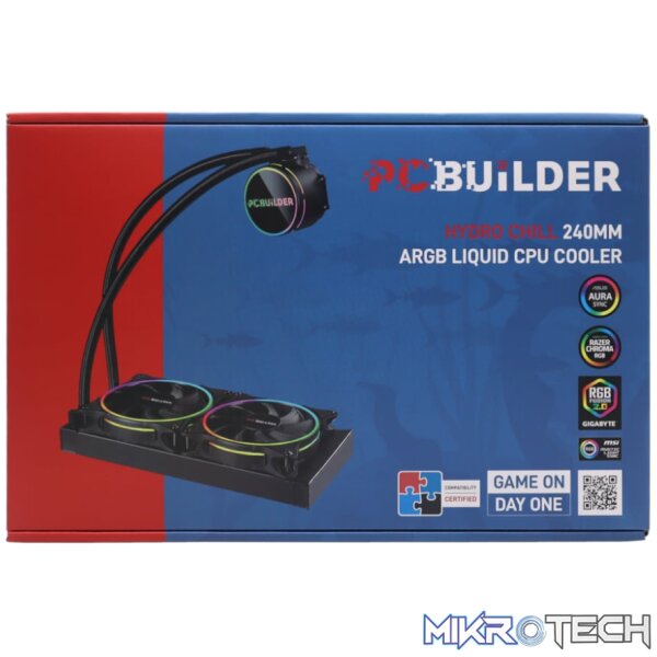 PCBuilder Hydro Chill 240MM AIO Liquid CPU Cooler ARGB - Image 4