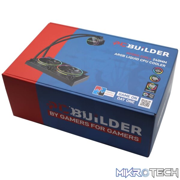 PCBuilder Hydro Chill 240MM AIO Liquid CPU Cooler ARGB - Image 7