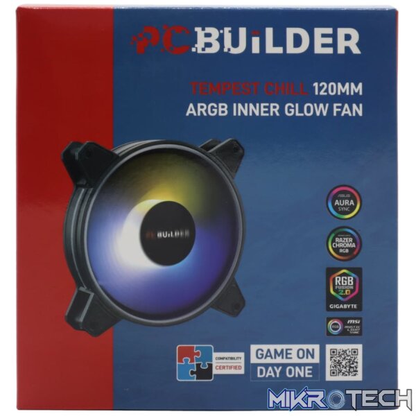 PCBuilder Tempest Chill 120MM ARGB Inner Glow Fan - Image 2