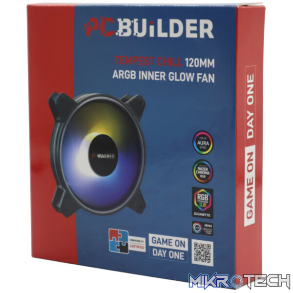 PCBuilder Tempest Chill 120MM ARGB Inner Glow Fan - Image 3