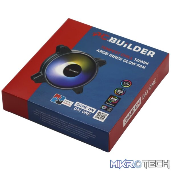PCBuilder Tempest Chill 120MM ARGB Inner Glow Fan - Image 5