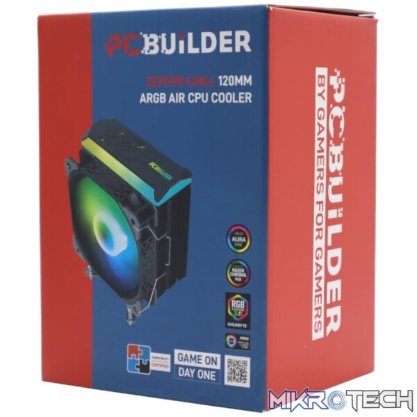 PCBuilder Zephyr Chill 120MM ARGB AIR CPU Cooler - Image 3
