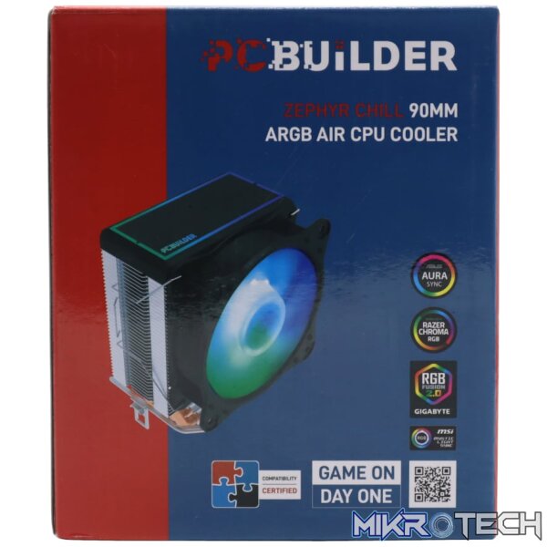PCBuilder Zephyr Chill 90MM ARGB AIR CPU Cooler - Image 2