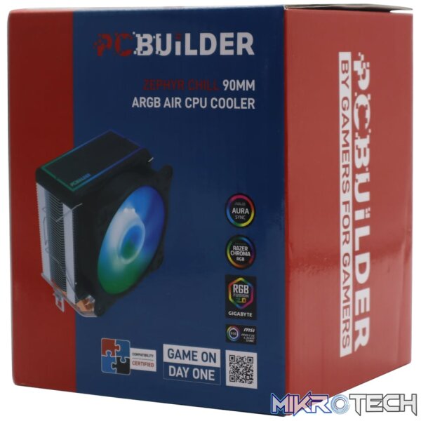 PCBuilder Zephyr Chill 90MM ARGB AIR CPU Cooler - Image 3