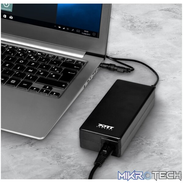 Port Connect 90W Notebook Adapter Universal - Black - Image 2