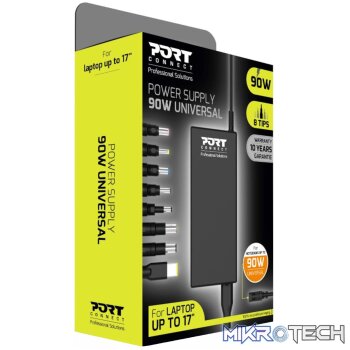 Port Connect 90W Notebook Adapter Universal - Black