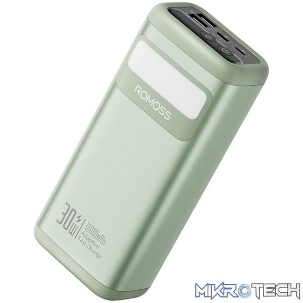 Romoss PMT30 30000mAh 30W Fast Charge Power Bank – Green - Image 3