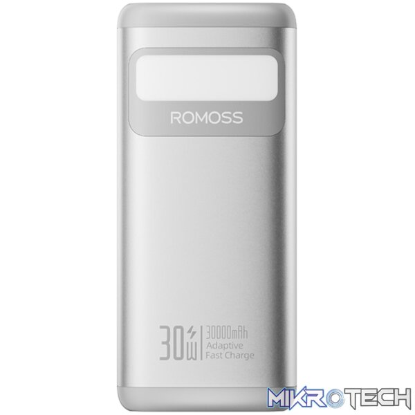 Romoss PMT30 30000mAh 30W Fast Charge Power Bank – Silver - Image 2