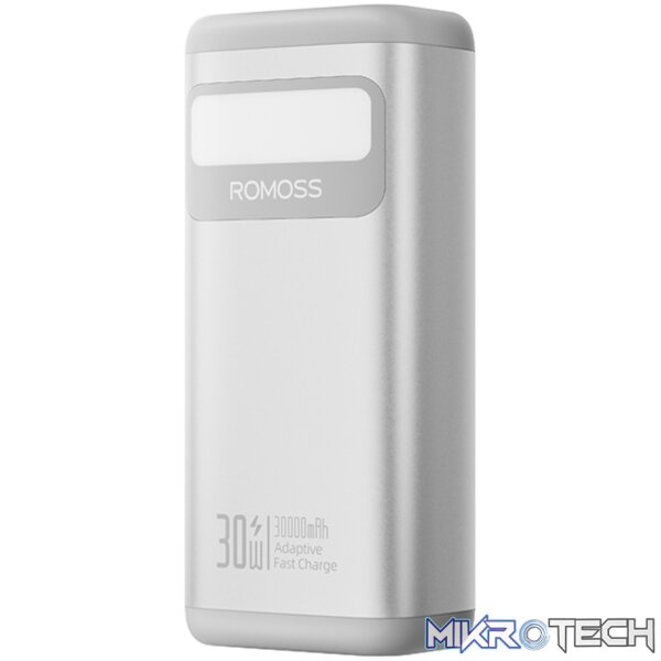 Romoss PMT30 30000mAh 30W Fast Charge Power Bank – Silver Romoss PMT30 30000mAh 30W Fast Charge Power Bank – Silver