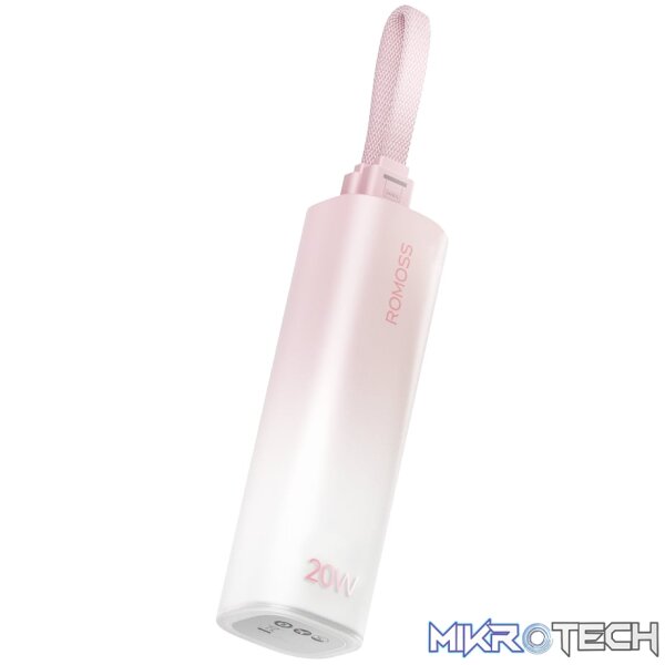 Romoss PSC05 5000mAh 20W Mini Power Bank – Pink Romoss PSC05 5000mAh 20W Mini Power Bank – Pink