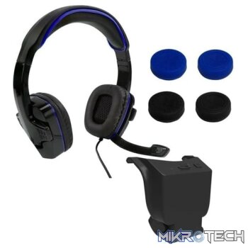Sparkfox PlayStation 4 Headset|High-Capacity Battery|3m Braided Cable|Thumb Grip Core Gamer Combo