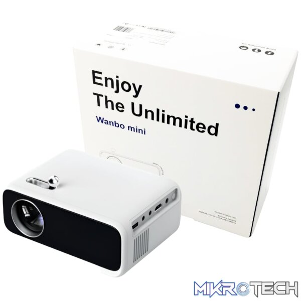 WANBO MINI PRO 720p 250ANSI Android 9.0 Smart Projector - White WANBO MINI PRO 720p 250ANSI Android 9.0 Smart Projector - White
