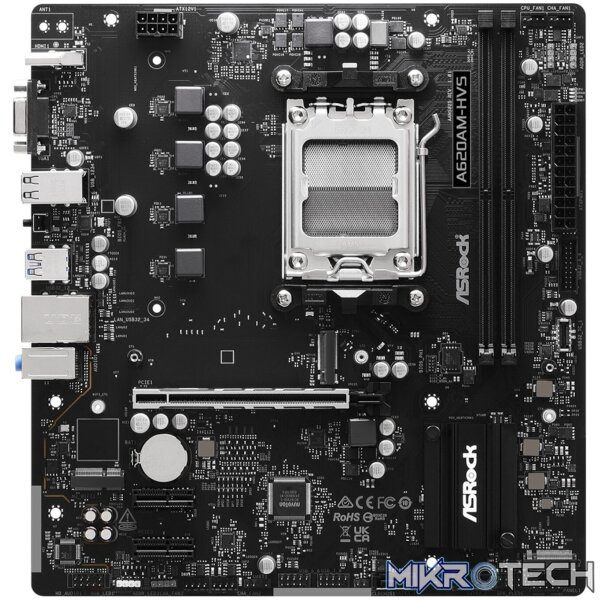 ASRock A620AM-HVS Micro ATX AM5 DDR5 Motherboard (HDMI and PCIe 4.0) - Image 2
