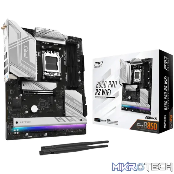 ASRock B850 Pro RS Wi-Fi ATX Motherboard (AMD AM5 ASRock B850 Pro RS Wi-Fi ATX Motherboard (AMD AM5