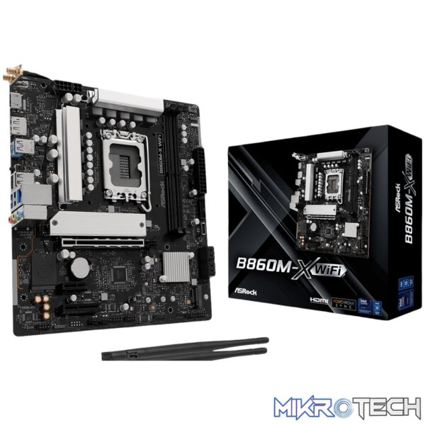 ASRock B860M-X Micro ATX DDR5 Motherboard (PCIe 5 and Wi-Fi 6E) ASRock B860M-X Micro ATX DDR5 Motherboard (PCIe 5 and Wi-Fi 6E)