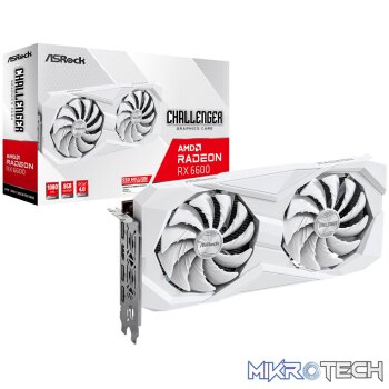ASRock Radeon RX6600 Challenger D 8G GDDR6 128-BIT Graphics Card - White