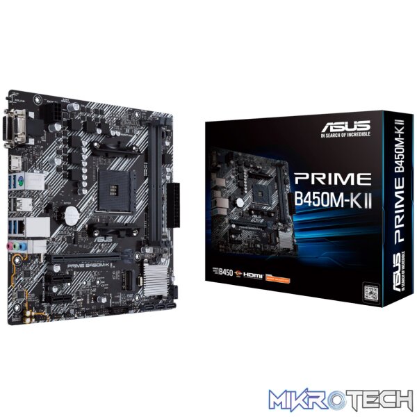ASUS PRIME B450M-K II mATX Motherboard - AM4 ASUS PRIME B450M-K II mATX Motherboard - AM4