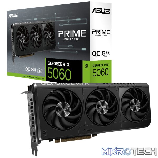 ASUS PRIME GeForce RTX 5060 OC 8GB GDDR7 GPU – SFF-Ready Graphics Card ASUS PRIME GeForce RTX 5060 OC 8GB GDDR7 GPU – SFF-Ready Graphics Card