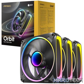 Antec ORBIT PWM 120mm ARGB Fan 3 Pack - Black
