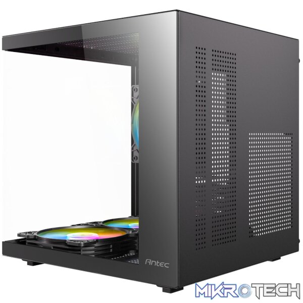 Antec VCX10M RGB Micro-ATX | ITX ARGB Mini -Tower Gaming Chassis - Black - Image 3
