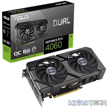 Asus Dual GeForce RTX 4060 EVO OC 8G GDDR6 Graphics Card - PCIe 4.0 GPU