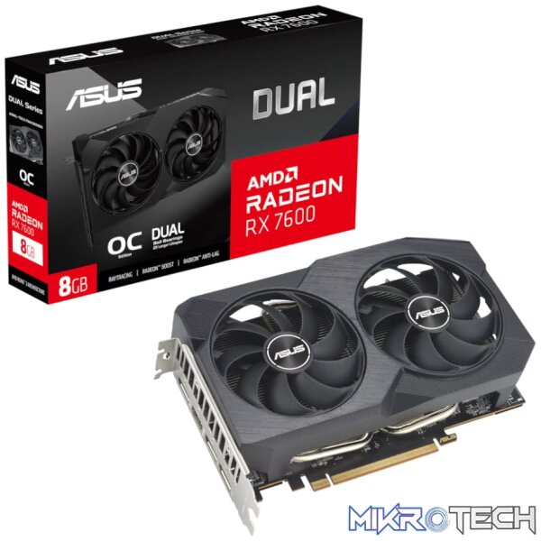Asus Dual Radeon RX 7600 V2 8GB GDDR6 OC Edition Graphics Card Asus Dual Radeon RX 7600 V2 8GB GDDR6 OC Edition Graphics Card