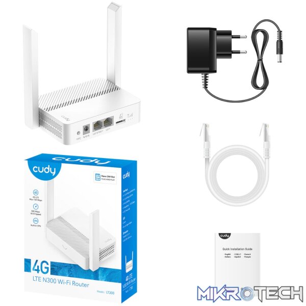 Cudy LT300 4G LTE N300 Wi-Fi Router - White - Image 4