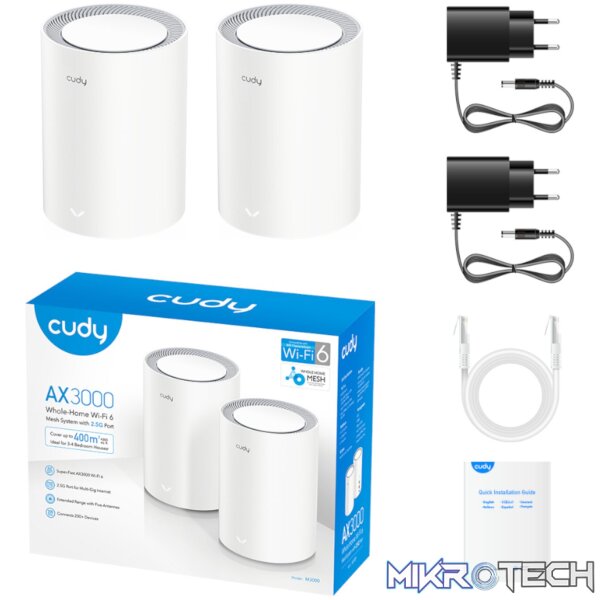 Cudy M3000 AX3000 Dual-Band Wi-Fi 6 Mesh System - White - Image 4