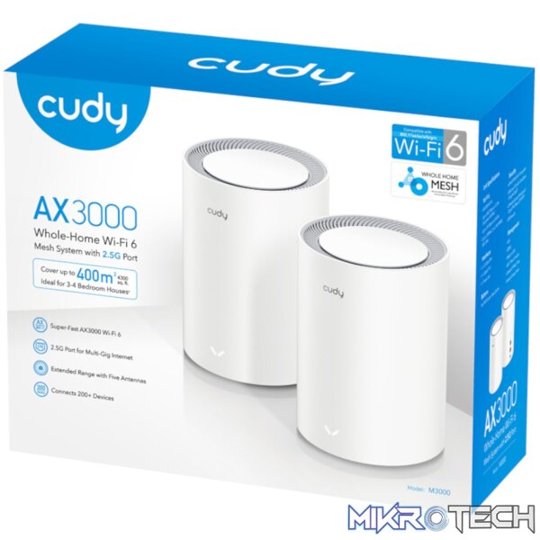 Cudy M3000 AX3000 Dual-Band Wi-Fi 6 Mesh System - White - Image 5