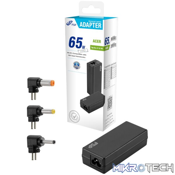 FSP PRO 65W Universal Laptop Adapter – Acer FSP PRO 65W Universal Laptop Adapter – Acer