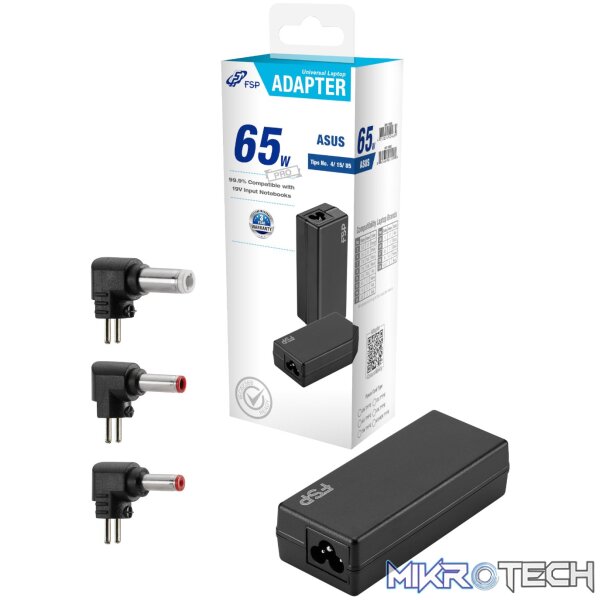 FSP PRO 65W Universal Laptop Adapter – Asus FSP PRO 65W Universal Laptop Adapter – Asus