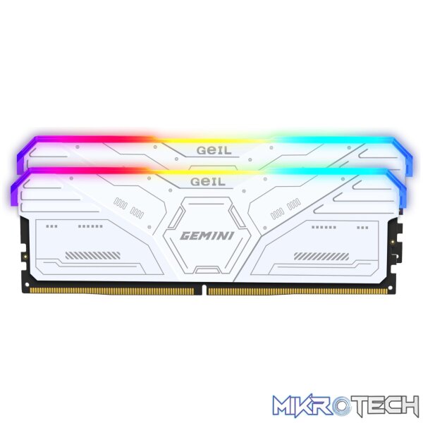 Geil Gemini RGB 64GB KIT(2X32GB) 6400MHz DDR5 Desktop Gaming Memory - White - Image 2