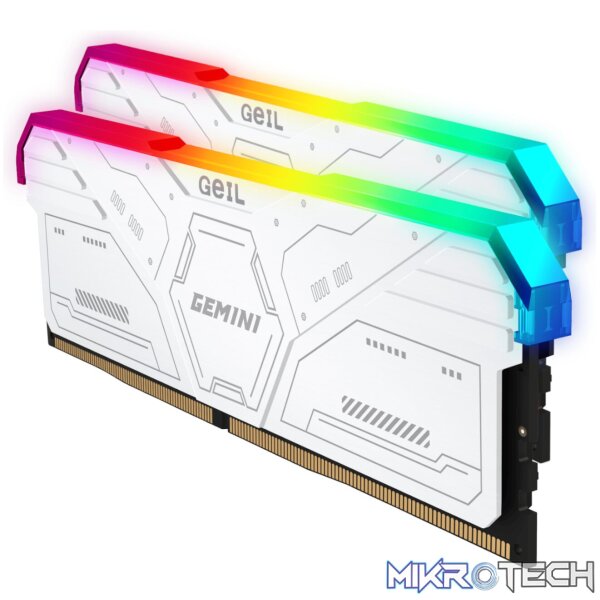 Geil Gemini RGB 64GB KIT(2X32GB) 6400MHz DDR5 Desktop Gaming Memory - White - Image 4
