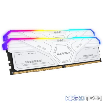 GeiL Gemini RGB 32GB KIT(2X16GB) 6000MHz DDR5 Desktop Gaming Memory - White