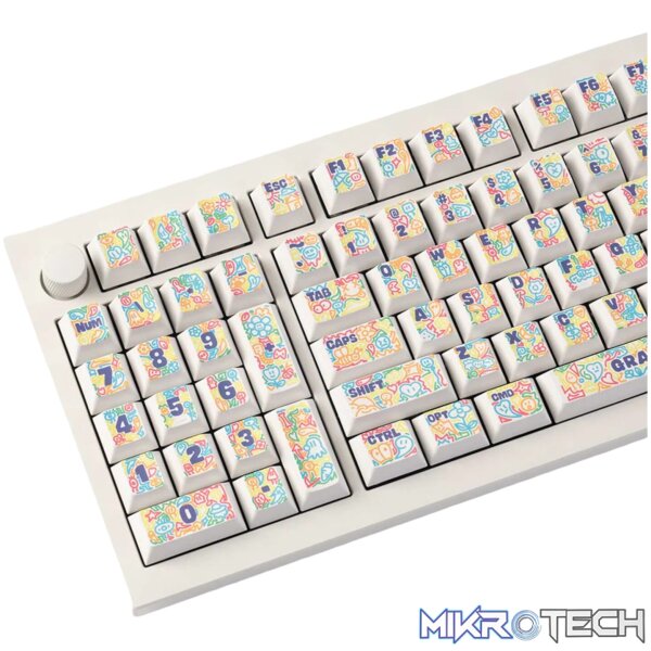 Keychron Graffiti Party – Cherry Profile Dye-Sub PBT Full Keycap Set (140 Keys, MX-Compatible) - Image 3