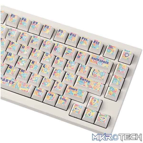 Keychron Graffiti Party – Cherry Profile Dye-Sub PBT Full Keycap Set (140 Keys, MX-Compatible) - Image 4